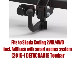 Detachable Swan Neck Tow Bar For SKODA Kodiaq 2WD/4WD (incl. AdBlue) (incl. version with smart opener system) (2016-24) S-292