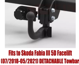 Detachable Swan Neck Tow Bar For SKODA Fabia III facelift 5D NJ3 2018-21 S-296