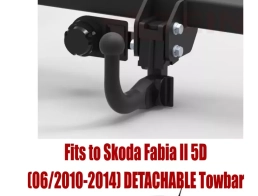 Detachable Swan Neck Tow Bar For SKODA Fabia II 5D (2010-2014) S-275/1