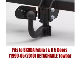 Detachable Swan Neck Tow Bar For SKODA Fabia I & II 5D (1999-2010) S-275/1
