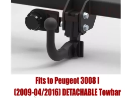 Detachable Swan Neck Tow Bar For PEUGEOT 3008 I (2009-2016) P-055