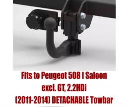 Detachable Swan Neck Tow Bar For PEUGEOT 508 I Saloon (2011-2014) P-047