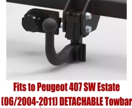 Detachable Swan Neck Tow Bar For PEUGEOT 407 SW Estate (2004-2011) P-043