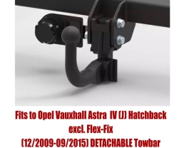 Detachable Swan Neck Tow Bar For VAUXHALL Astra IV J 5D (2009-2015) O-143