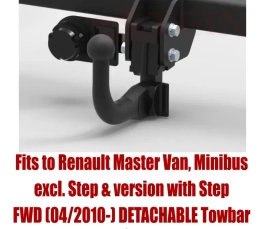 Detachable Swan Neck Tow Bar For RENAULT Master Van (2010-23) R-061