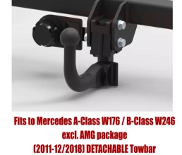 Detachable Swan Neck Tow Bar For MERCEDES A/B-Class W176/246  (excl. AMG package) (excl. Urban package) (excl. AMG package) 2011-2018 M-102