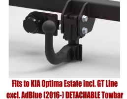 Detachable Swan Neck Tow Bar For KIA Optima Estate (2016-20) (incl. GT Line) (excl. AdBlue)  K-068