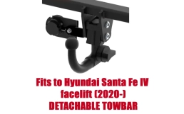 Detachable Swan Neck Tow Bar For HYUNDAI Santa Fe IV facelift 2020-23 (TM)(2WD/4WD)(incl. Hybrid) H-289