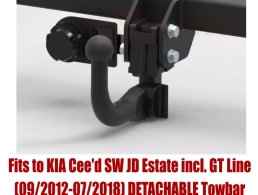 Detachable Swan Neck Tow Bar For KIA Cee'd Estate (JD) (2012-2018) K-064