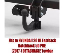 Detachable Swan Neck Tow Bar For Hyundai i30 III Fastback PDE (2017-) H-228