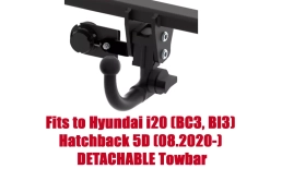 Detachable Swan Neck Tow Bar For Hyundai i20 BC3 BI3 5D (2020-) H-223