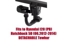 Detachable Swan Neck Tow Bar For HYUNDAI i20 (PB) 5D 2012-14 H-254