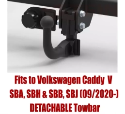 Detachable Swan Neck Tow Bar For Volkswagen Caddy V (SBA, SBH)  (SBB, SBJ) (09/2020-) V-079
