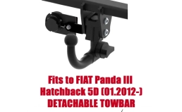 Detachable Swan Neck Tow Bar For FIAT Panda III 5D (2012-) F-115
