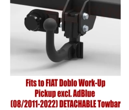 Detachable Swan Neck Tow Bar For FIAT Doblo Work-Up (2011-2022) F-079