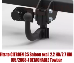 Detachable Swan Neck Tow Bar For Citroen C5 Saloon 2008-2017 C-038