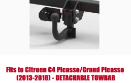 Detachable Swan Neck TowBar For Citroen C4 Picasso Grand Picasso 13-18 C-050
