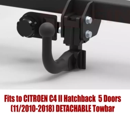 Detachable Swan Neck Tow Bar For Citroen C4 II Hatchback 2010-2018 C-044