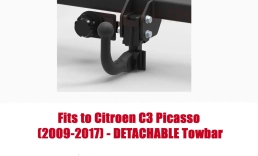 Detachable Swan Neck Tow Bar For Citroen C3 Picasso 2009-2017 C-013