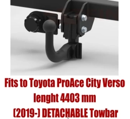Detachable Swan Neck Tow Bar For TOYOTA ProAce City & Verso (2019-) O-158