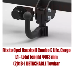 Detachable Swan Neck Tow Bar For VAUXHALL Combo E L1 (2018-) O-158