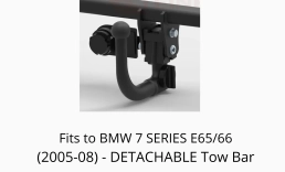 Detachable Swan Neck Tow Bar For BMW 7 Series 4D E65/66 (2005-08) B-048