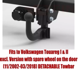 Detachable Swan Neck Tow Bar For Volkswagen Touareg I/II excl. Version with spare wheel on the door (2002-2018) 