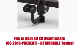 Detachable Swan Neck Tow Bar For Audi A6 (C8, 4A5) Estate (incl. Quattro) (incl. 4WD) (incl. version with smart opener) (incl. S-Line) (incl. MHEV) (2018-PRESENT) A-114