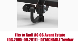 Detachable Swan Neck Tow Bar For Audi A6 C6 Avant Estate (also Quattro) (2005-11) A-089/1