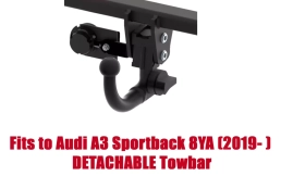 Detachable Swan Neck Tow Bar For Audi A3 Sportback (8YA)  incl. S line (incl. Hybrid) (2019- ) A-126