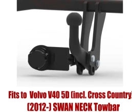 Swan Neck Tow Bar For Volvo V40 5D (incl. Cross Country) (2012-) V-280
