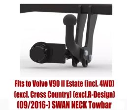 Swan Neck Tow Bar For Volvo V90 II Estate (incl. 4WD) (excl. Cross Country i R-Design) (2016-) V-310