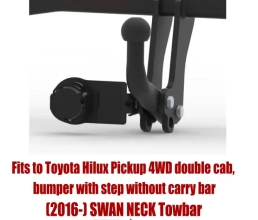 Swan Neck Tow Bar For TOYOTA Hilux Pickup (4WD) double cab, bumper with step without carry bar (2016-) T-151