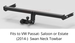 Swan Neck Tow Bar For Volkswagen Passat Sedan or Estate  (B8) (incl. 4WD) (incl. AdBlue) (2014-23) V-148