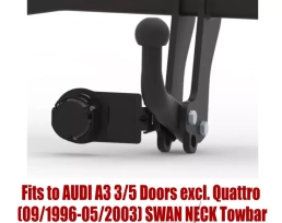 Swan Neck Tow Bar For AUDI A3 3/5 Doors (excl. Quattro) (1996-2003) V-056