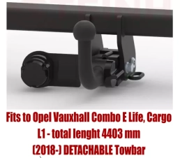 Detachable Swan Neck Tow Bar For VAUXHALL Combo E L1 (2018-) C-024