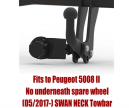 Swan Neck Tow Bar For PEUGEOT 5008 II (No underneath spare wheel) (2017-24) P-013