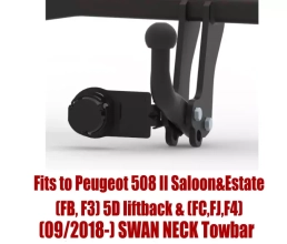 Swan Neck Tow Bar For PEUGEOT 508 II FB,F3,FC,FJ,F4 (2018-) P-068