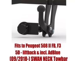 Swan Neck Tow Bar For PEUGEOT 508 II 5D (FB,F3) 5D - liftback (incl. AdBlue) (2018-) P-066