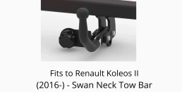 Swan Neck Tow Bar For Renault Koleos II 2WD / 4WD (incl. version with smart opener system) (excl. AdBlue) (2016-) R-047
