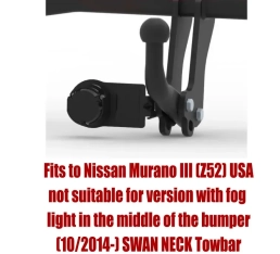 Swan Neck Tow Bar For NISSAN Murano III (Z52) (2014-) N-109