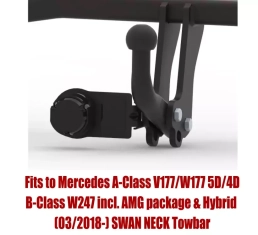 Swan Neck Tow Bar For MERCEDES A/B-Class (W247/V177/W177) (incl. AMG package) (incl. Hybrid) (2018-) M-163
