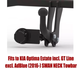 Swan Neck Tow Bar For KIA Optima Estate (2016-20) (incl. GT Line) (excl. AdBlue)  K-067