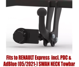 Swan Neck Tow Bar For RENAULT Express (incl. PDC) (sensors detect the ball) incl. AdBlue (2021-) D-008