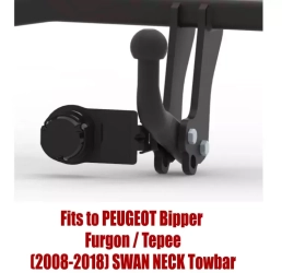 Swan Neck Tow Bar For PEUGEOT Bipper (Furgon / Tepee) (2008-2018) F-072