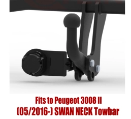 Swan Neck Tow Bar For PEUGEOT 3008 II (incl. Ad Blue) (excl. Hybrid) (2016-) P-062