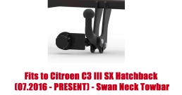 Swan Neck Tow Bar For Citroen C3 III SX 2016-2024 P-019