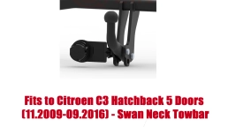 Swan Neck Tow Bar For Citroen C3 Hatchback 5 Doors 2009-2016 C-010