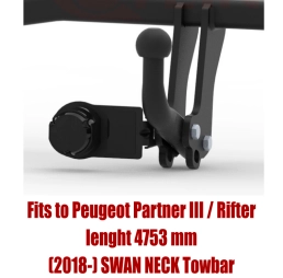 Swan Neck Tow Bar For PEUGEOT Partner III / Rifter (2018-) C-059