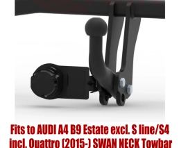 Swan Neck Tow Bar For AUDI A4 B9 Estate (incl. Quattro) (excl. S line / S4) (2015-2024) A-121